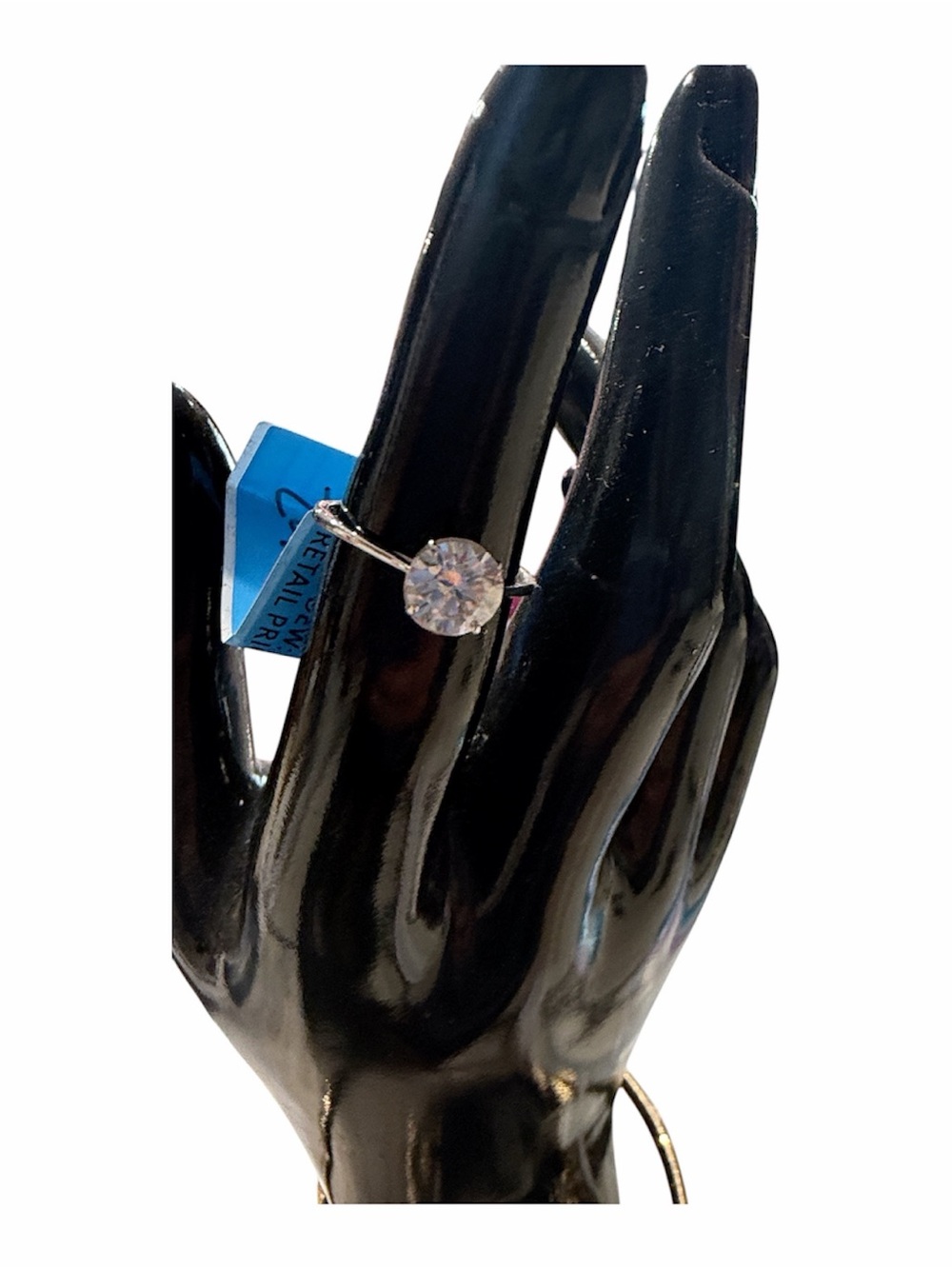 Sterling silver Moissanite Classic Solitaire Clear Crystal Ring - 1.5ct